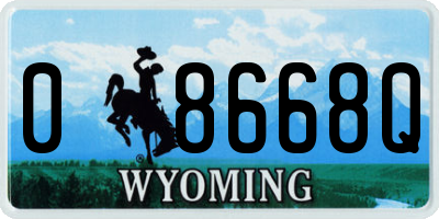 WY license plate 08668Q
