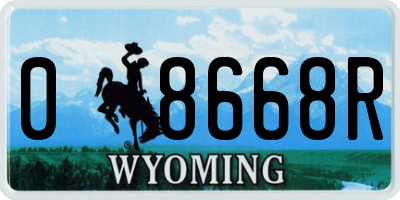 WY license plate 08668R