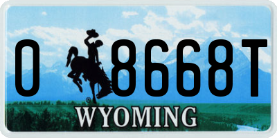 WY license plate 08668T