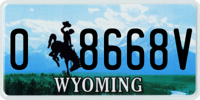 WY license plate 08668V