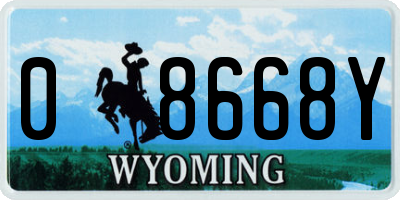 WY license plate 08668Y