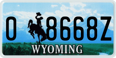 WY license plate 08668Z