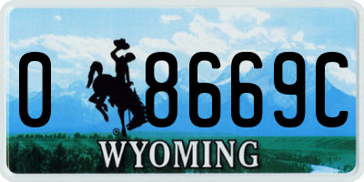 WY license plate 08669C