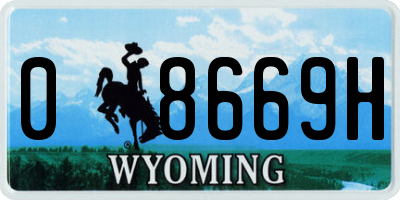 WY license plate 08669H