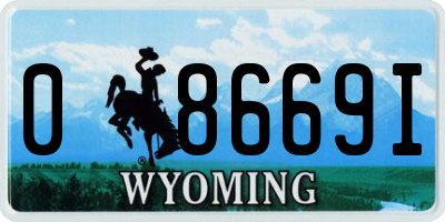 WY license plate 08669I