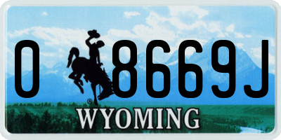 WY license plate 08669J