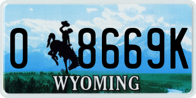 WY license plate 08669K