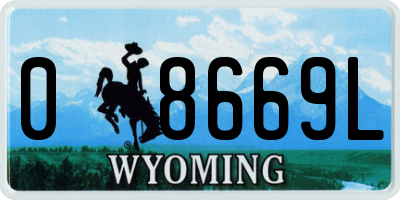 WY license plate 08669L