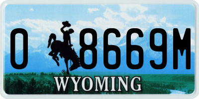 WY license plate 08669M