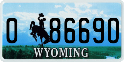 WY license plate 08669O