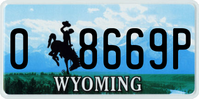 WY license plate 08669P