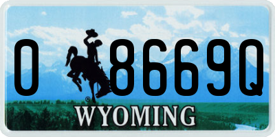 WY license plate 08669Q