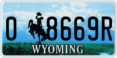 WY license plate 08669R