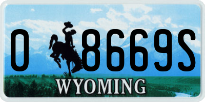 WY license plate 08669S