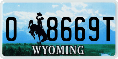 WY license plate 08669T
