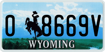 WY license plate 08669V
