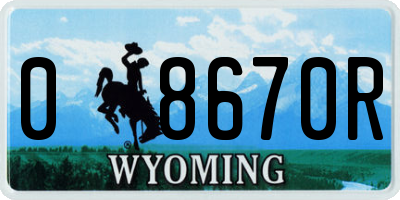 WY license plate 08670R