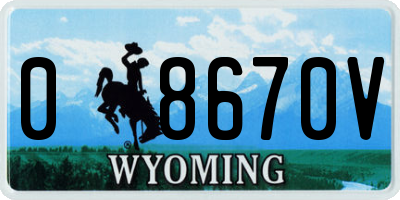 WY license plate 08670V