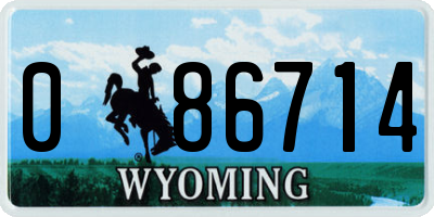 WY license plate 086714