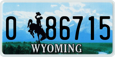 WY license plate 086715
