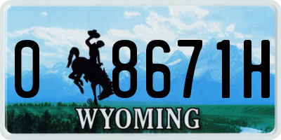 WY license plate 08671H