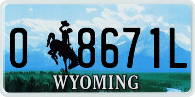 WY license plate 08671L