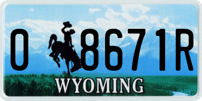 WY license plate 08671R