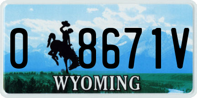 WY license plate 08671V
