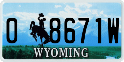 WY license plate 08671W