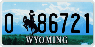 WY license plate 086721