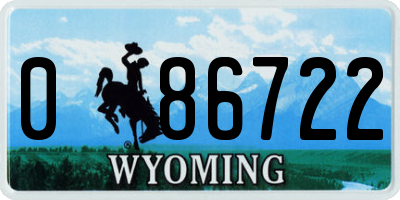 WY license plate 086722