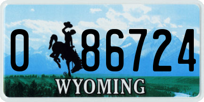 WY license plate 086724