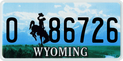 WY license plate 086726