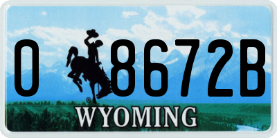 WY license plate 08672B