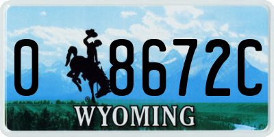 WY license plate 08672C