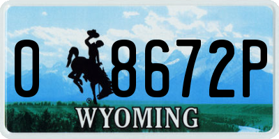 WY license plate 08672P