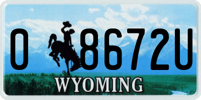 WY license plate 08672U