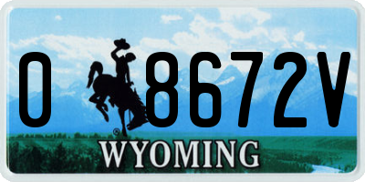 WY license plate 08672V