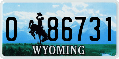 WY license plate 086731