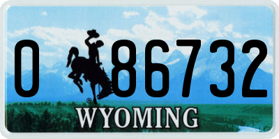WY license plate 086732