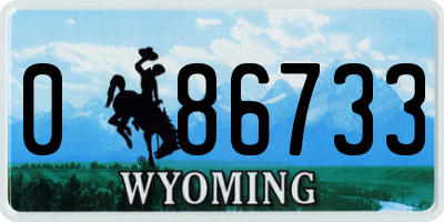 WY license plate 086733