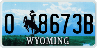 WY license plate 08673B