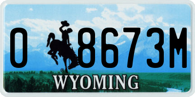 WY license plate 08673M