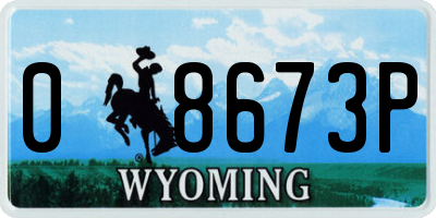 WY license plate 08673P