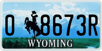 WY license plate 08673R