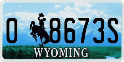 WY license plate 08673S