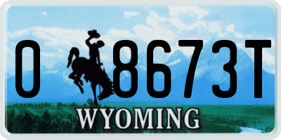 WY license plate 08673T