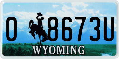 WY license plate 08673U