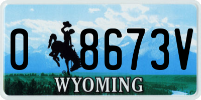 WY license plate 08673V