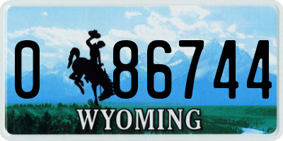 WY license plate 086744